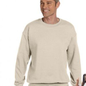 NWOT Gildan G180 Adult Heavy Blend Adult 8 oz 5050 Fleece Crew Sand